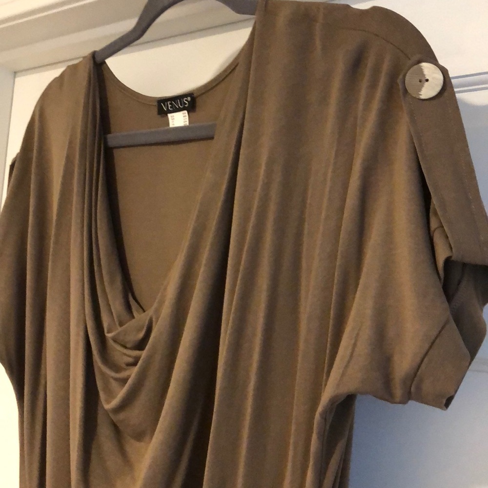 VENUS Taupe Cotton Dress